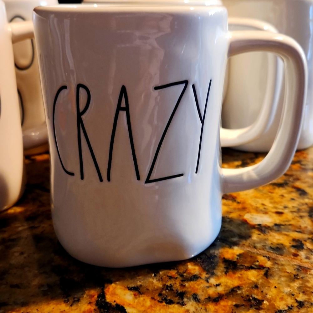 RAE DUNN, XL Mug, Ceramic 'Artisan Collection' by 'Magenta' "CRAZY".